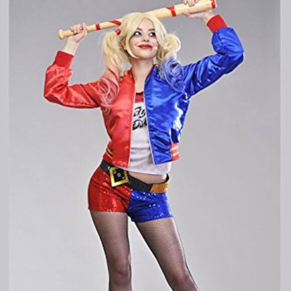 Adult Harley Quinn-Inspired Costume Set -Cos-Play  Suicide Squad S/M - Picture 1 of 16